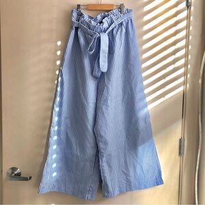 Striped Blue Wide Leg Pants